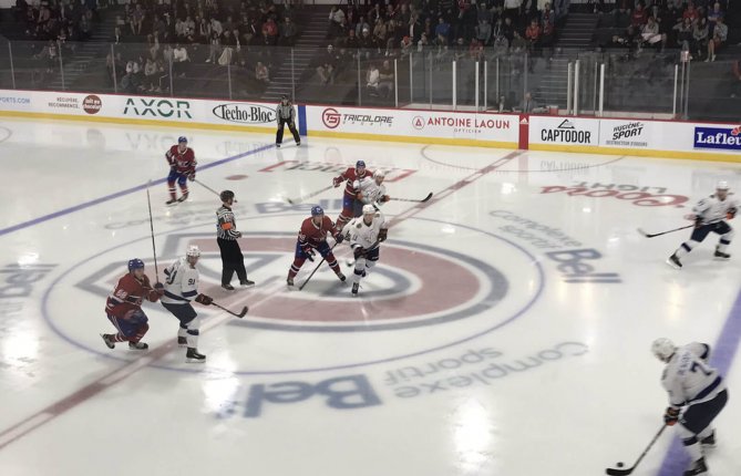 Les Patriotes disputent un match contre les recrues du Canadien de Montréal